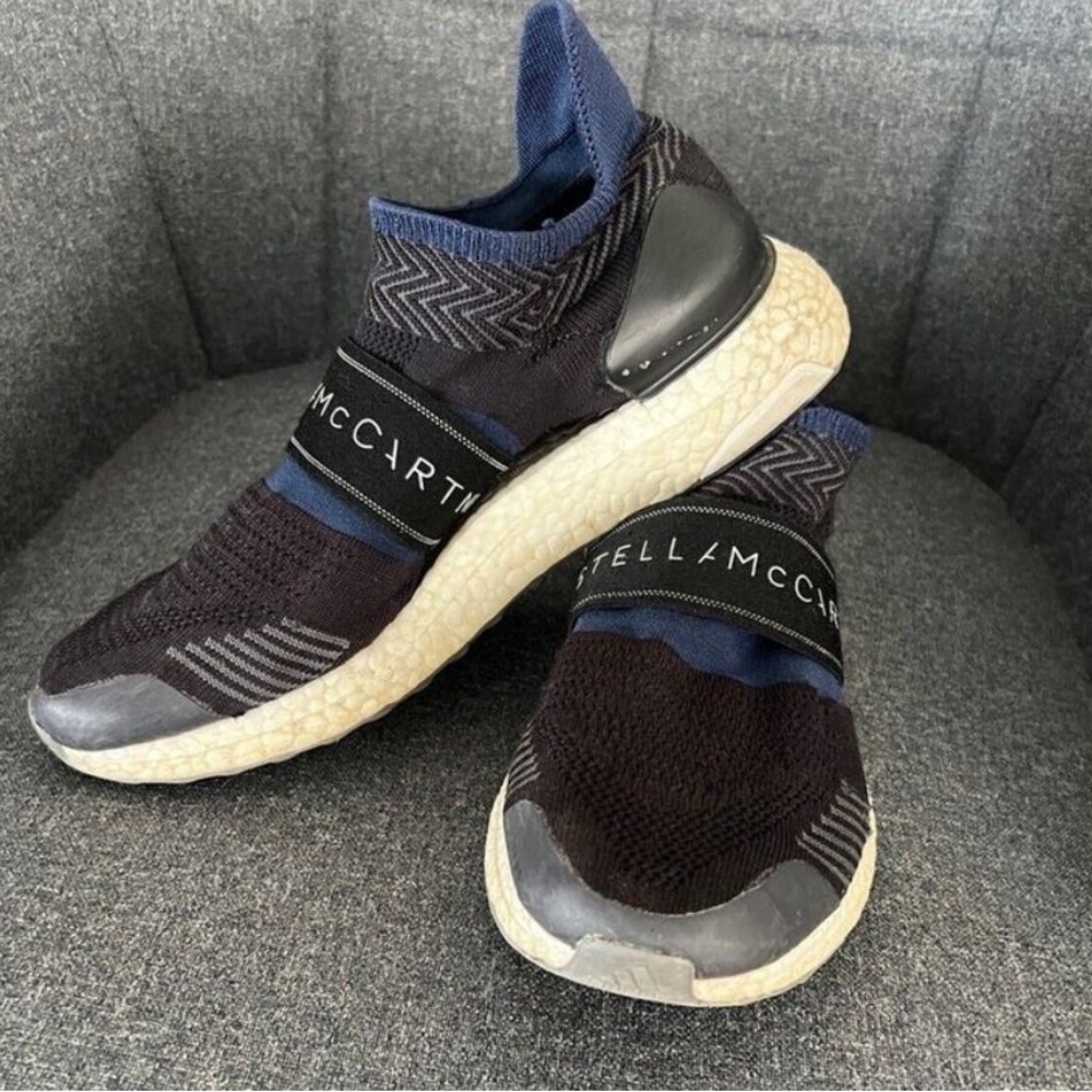 Adidas Stella McCartney Ultra Boost Size 8 Slip On Sneakers Black & Blue